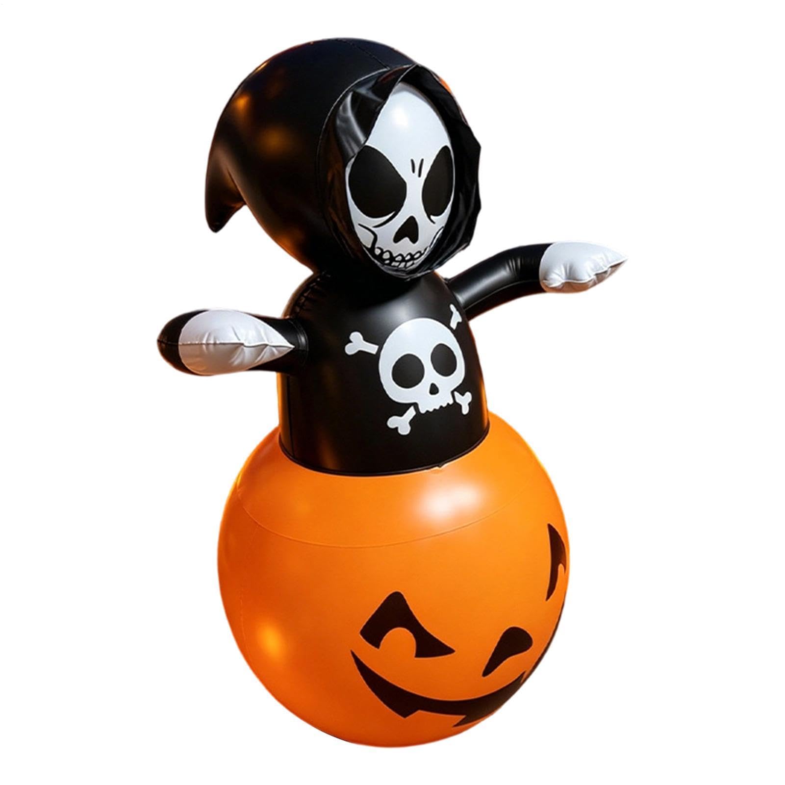 Nadmuchiwane Dekoracje Halloween na Zewnątrz Dekoracja z Czaszką i Dynią | Dekoracje Ogrodowe Halloween na Ganek, Patio, Podwórko, Przyjęcia, Wnętrze, Dom, Dom Strachów, Święta