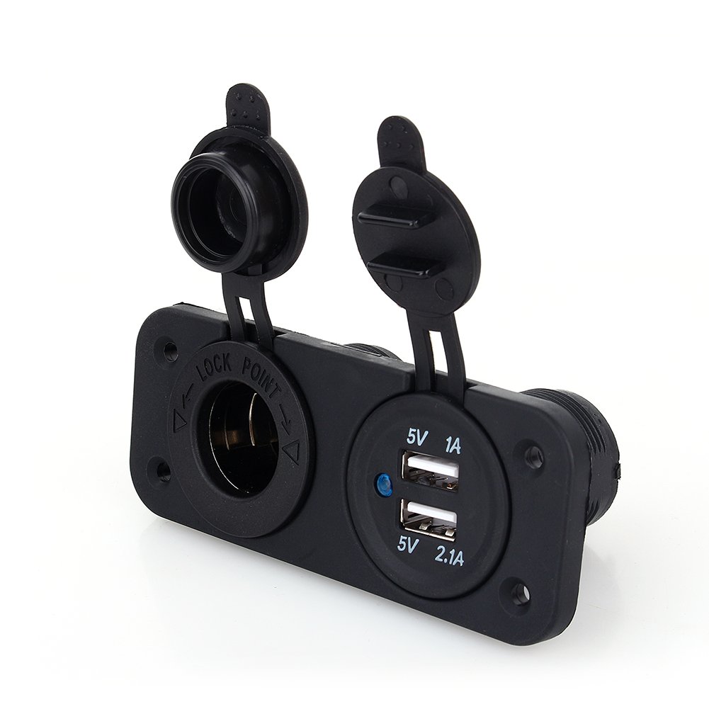 Uniwersalny panel gniazda papierosowego, podwójna ładowarka USB, gniazdo zapalniczki 12 V (do samochodu) motocykl łódź Marine ATV RV