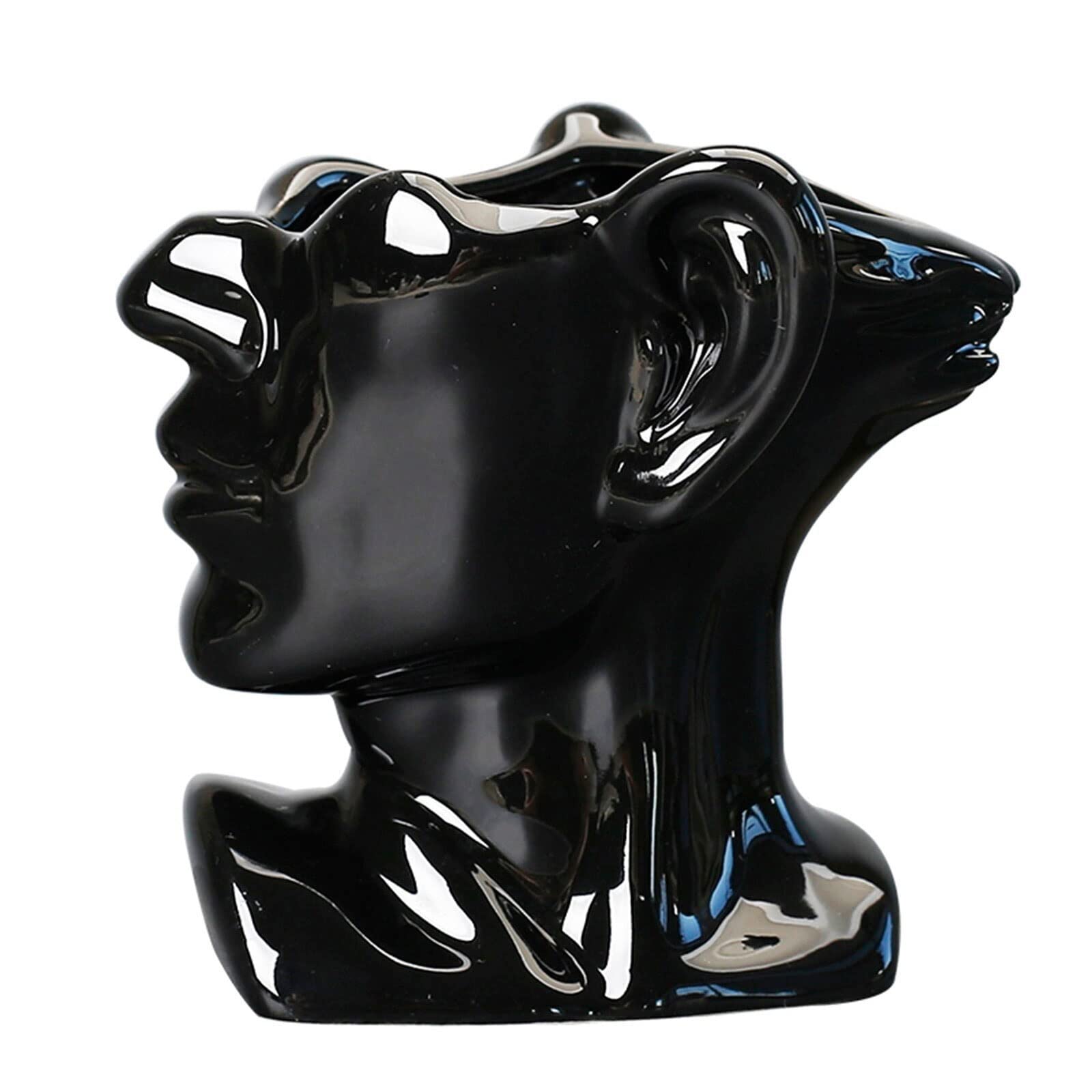 Vase visage style humain pour rompre la monotonie d'une étagère vide