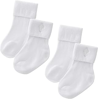 Christening Outfits for Boys with Cross Embroidery Baby Cotton Bib and White Christening Sock Set - Buy now