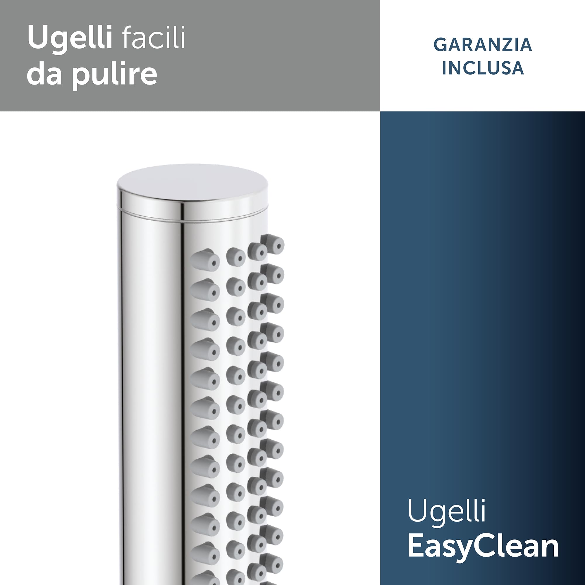Ideal Standard – Doccia a mano Idealrain Atelier, doccetta a 1 funzione con design a stelo, soffione doccia a risparmio idrico, filettatura di collegamento standard, cromata