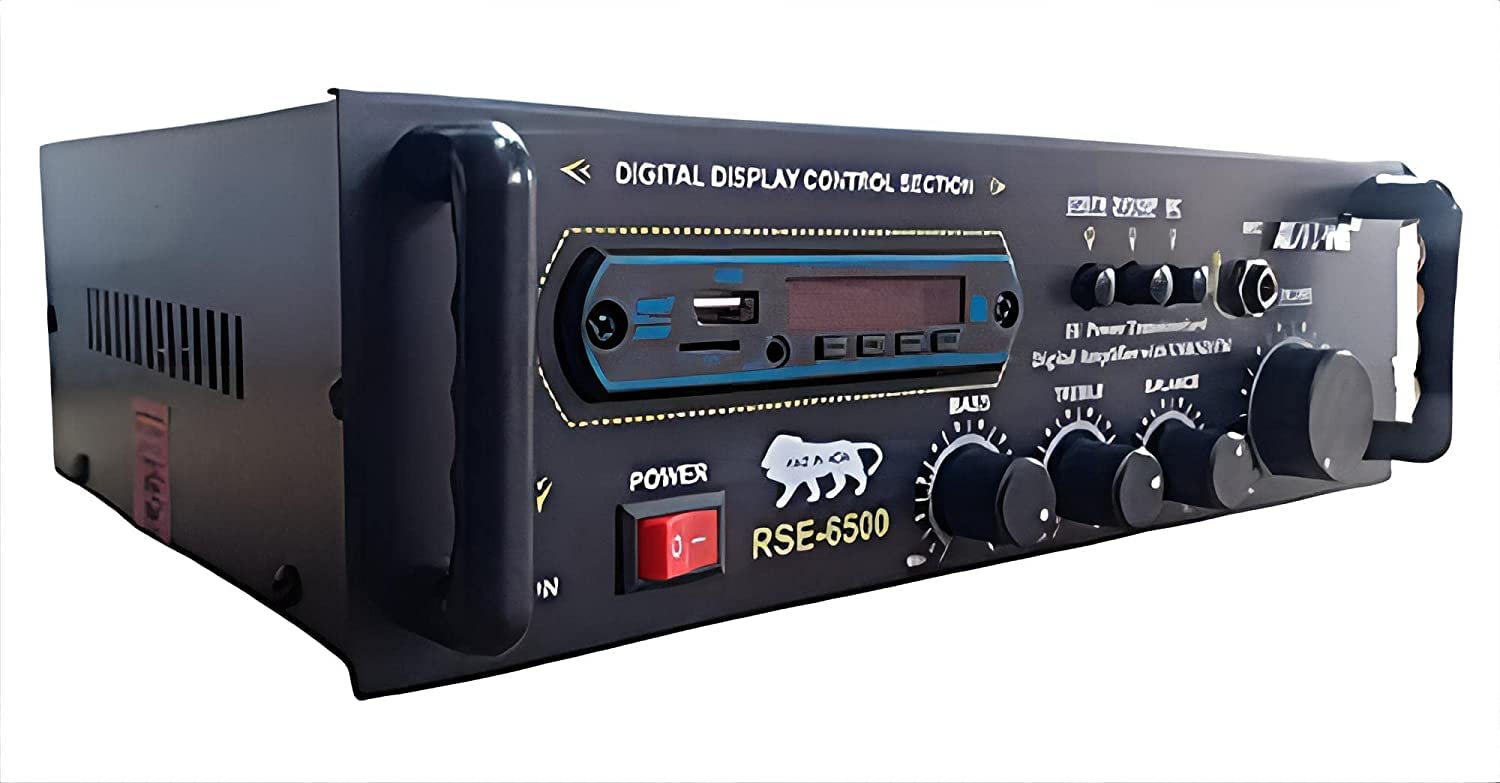 Tech-Unique® TL-081 HIGH POWER METAL 3773 (4) TRANSISTOR STEREO AMPLIFIER WITH 120 WATTS OUTPUT USB,AUX,MIC,BLUTHOOTH,AV,2RC-BUILT IN BLUETHOOTH,Karaoke Mode PERFECT FOR HOME AND OUTDOOR