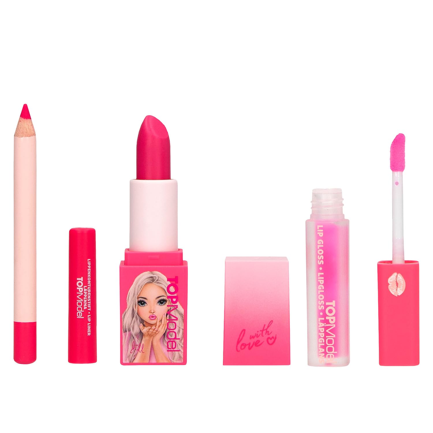 TOPModel Beauty And Me – Estuche Con 2 Brillos De Labios Con Aroma A Arándanos Y Manzana, Formato Auricular