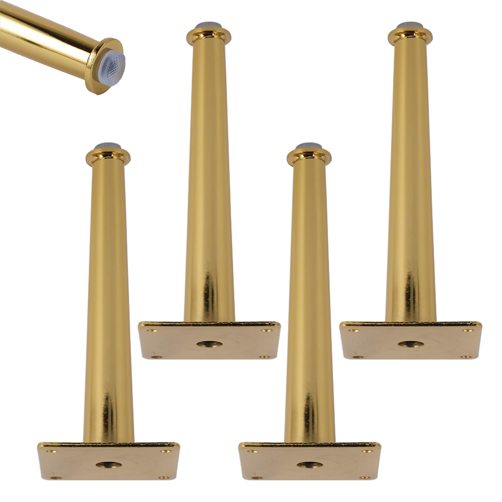 Generico Piedini per Divano in Metallo da 30 cm 4 Pezzi Supporto per Gambe per Divano Superficie Galvanizzata in Ferro Dorato Altezza Piedini per Tavolo: 10-30 cm Piedini per Mobile da 30 cm/11,8"