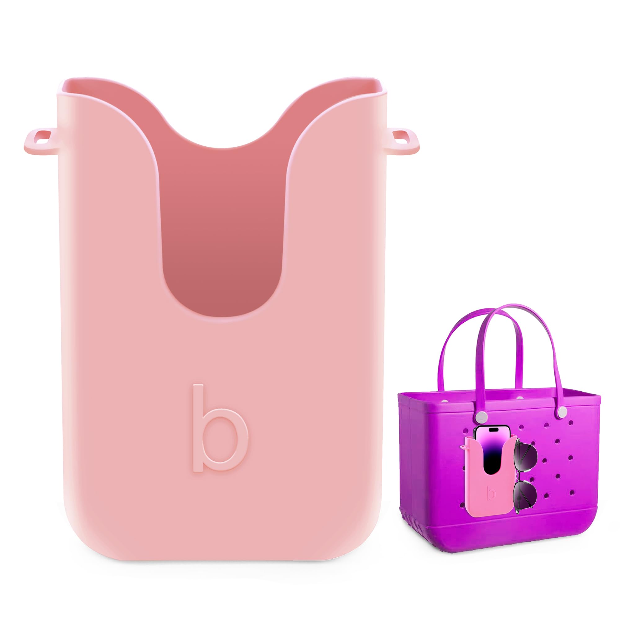 Silicone Phone Holder for Bogg Bags, Compatible Phone Case Attachment, Beach Tote Bag Accessory – Ideal Holder for Bogg & Similar Beach Bags (Blowing Pink)