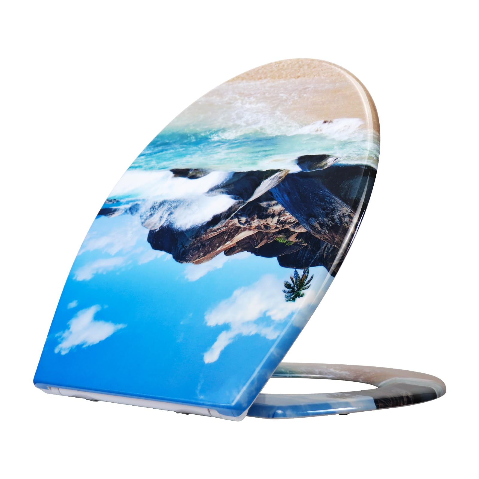 Fanmitrk Duroplast Soft Close Toilet Seat-Quick Release Toilet Seats with Top Fixing,Colorful Pattern,Easy fit Easy Clean(UF01-23) - Image 2
