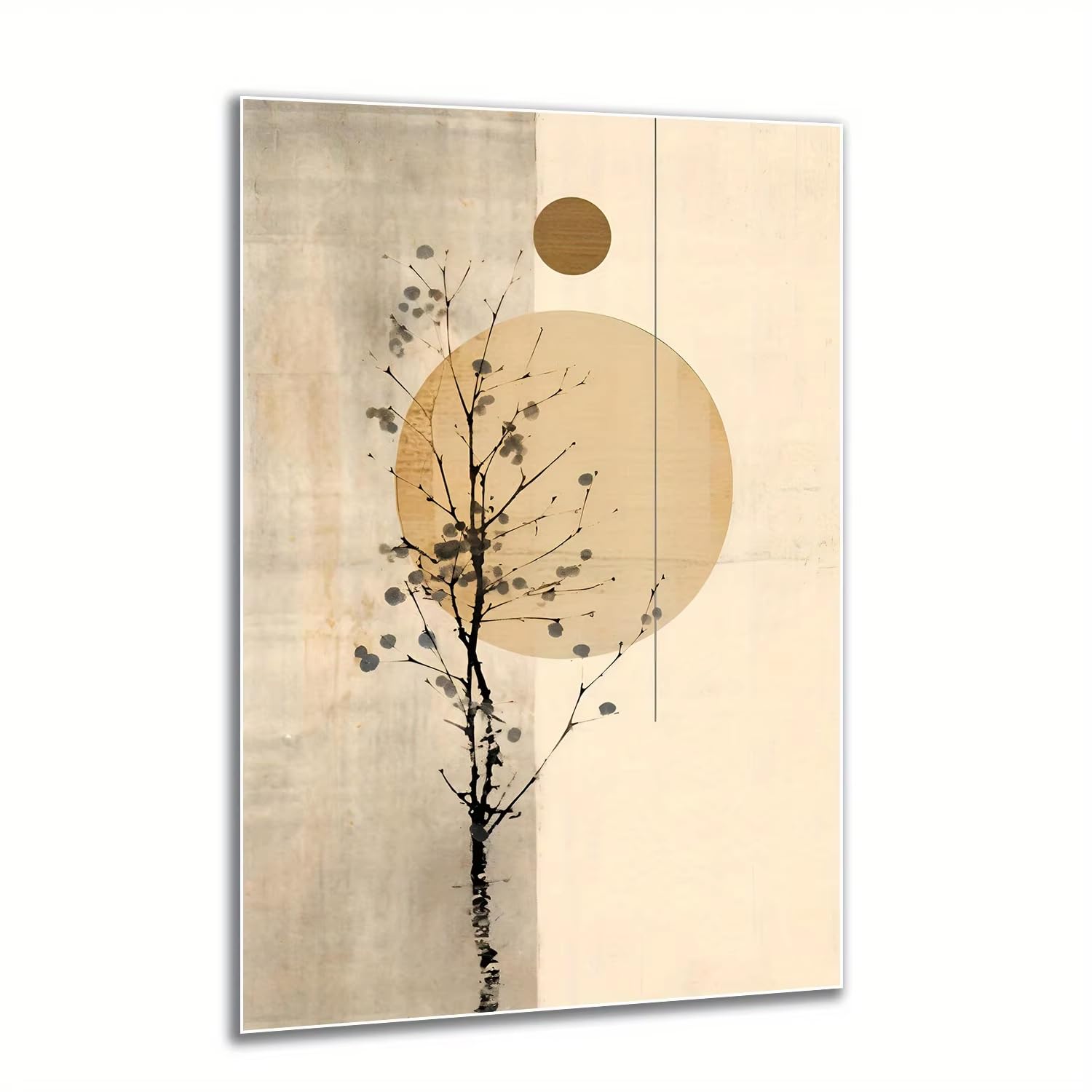AEFOUU 1pc Japandi Neutral Beige Watercolor Canvas Wall Art Print Minimalist Wall Art Poster for Living Room and Bedroom Decor(60x80cm/24x32in/Frameless)