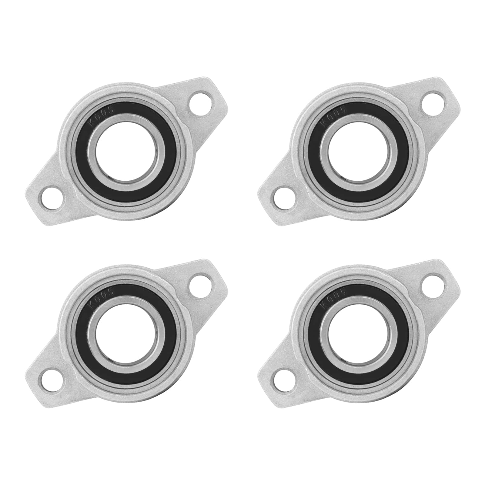 HiPicco Lot de 4 roulements à billes KPL005 montés sur bride – Alésage 25 mm ID Auto-alignement en alliage de zinc pour tige d'arbre linéaire de 25 mm de diamètre