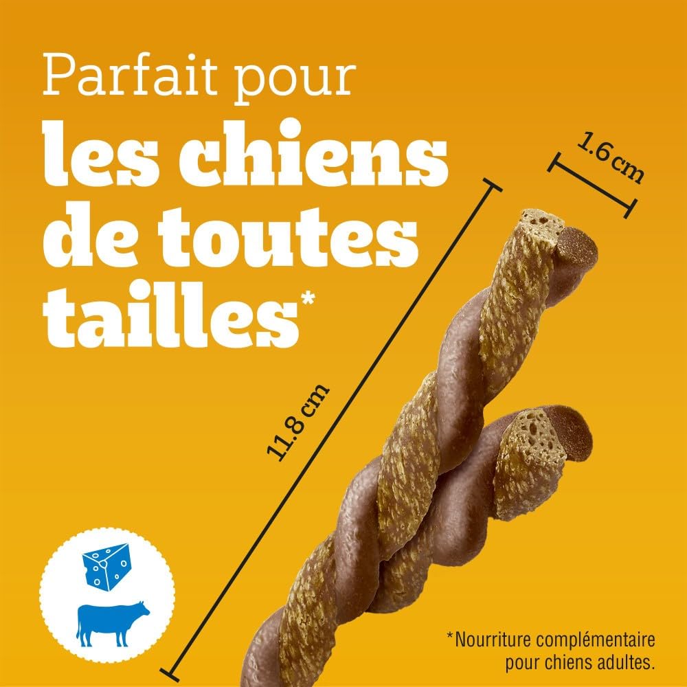 Pedigree Rodeo Duos 7 Torsades au Bœuf et au Fromage friandises pour Chien (Pack de 10)