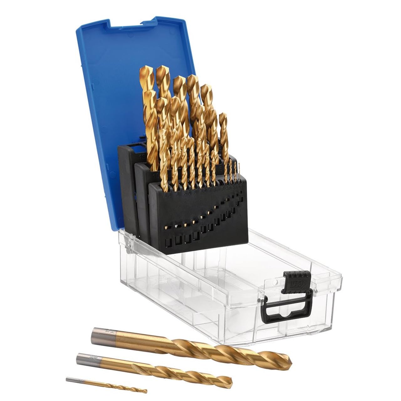 Draper Set di 25 punte da trapano rivestite in nitruro di titanio HSS, 1,0-13,0 mm, 08886, per acciaio, metalli non ferrosi, legno e plastica dura