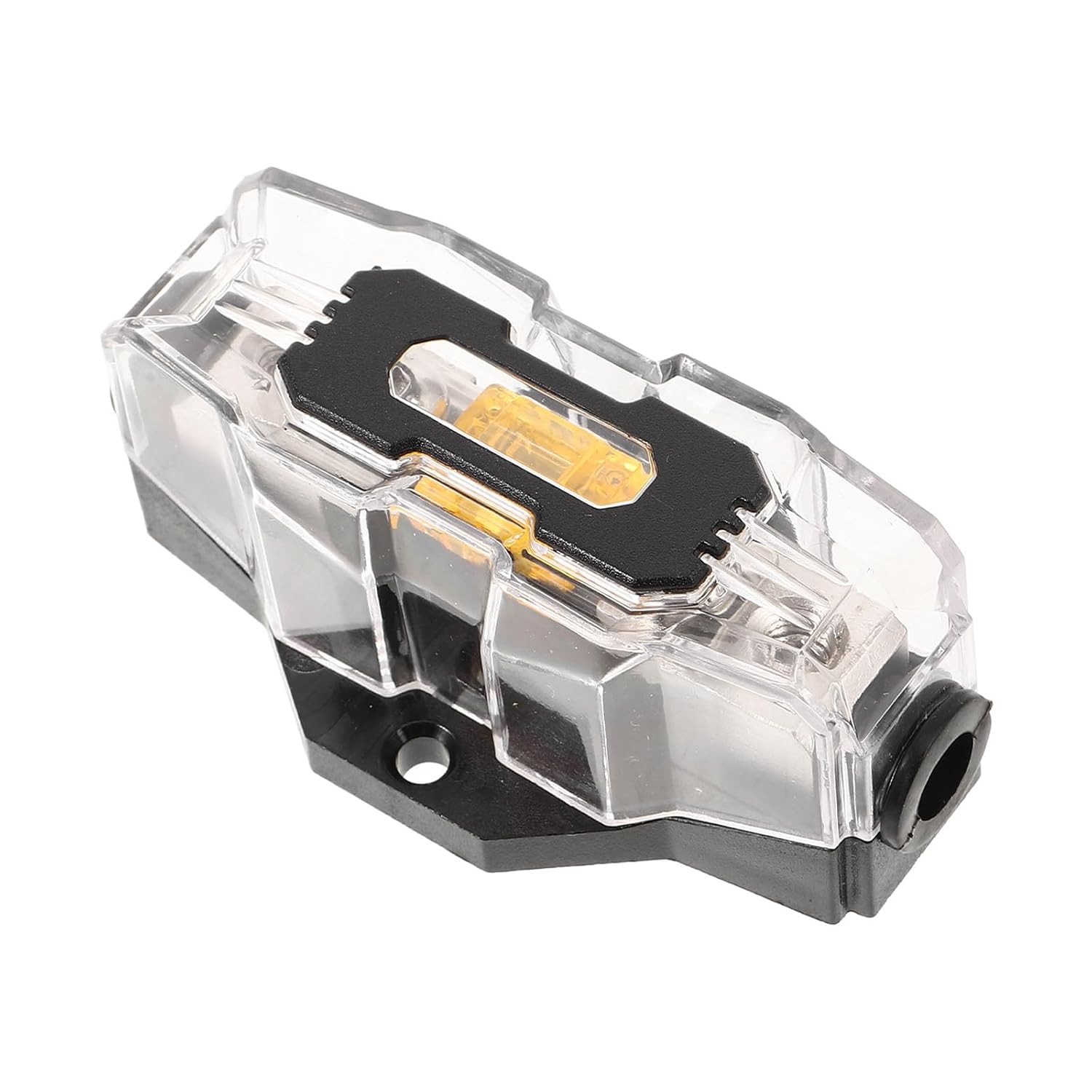 GANAZONO Auto Amplifier Fuse Block for Vehicle Circuit and Audio Equipment with Cover and Optimal Protection, 1 Way 32v 80a Zinc Alloy and Abs Fuse Holder for Car Audio Systems