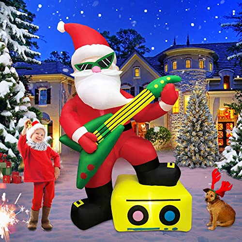 Aufblasbarer Weihnachtsmann mit Gitarre