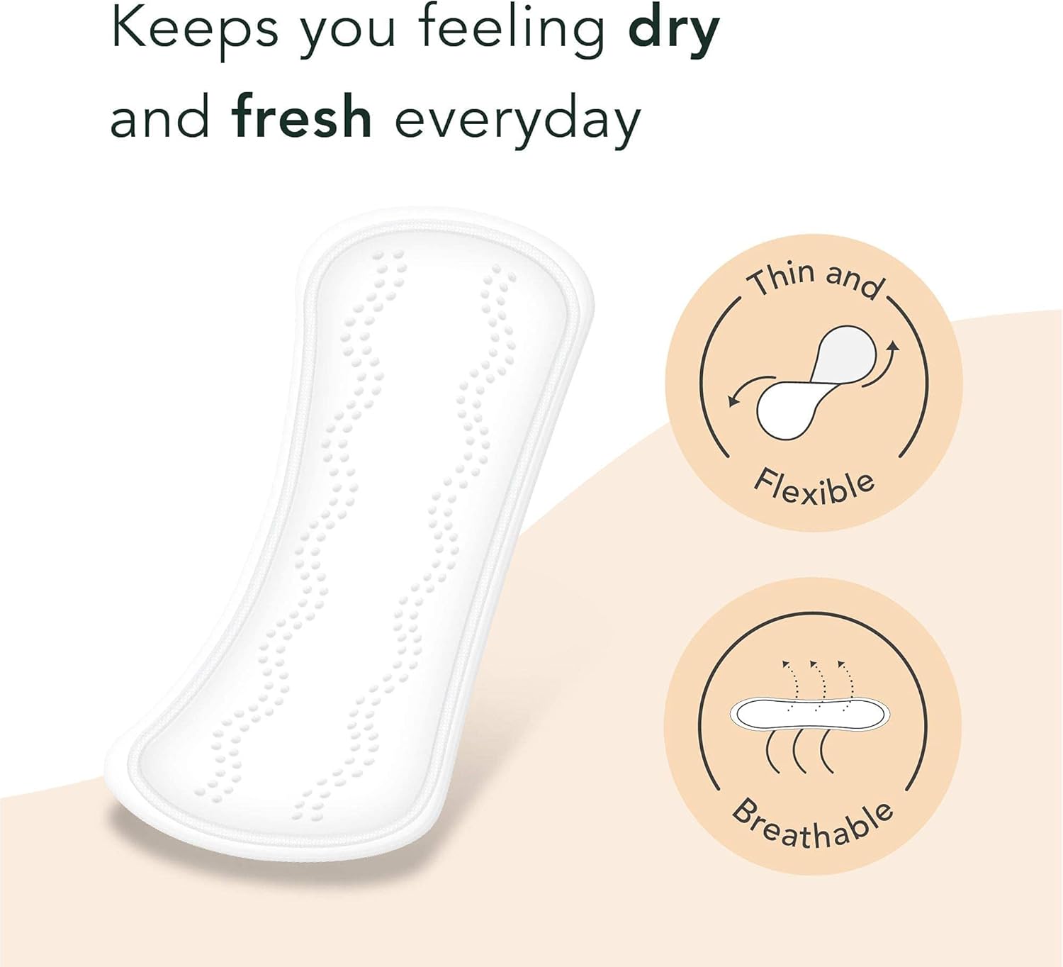 Rael Panty Liners for Women, Organic Cotton Cover - Long Pantiliners, Light Absorbency, Unscented, Chlorine Free (Long, 80 Count) : Health & Household