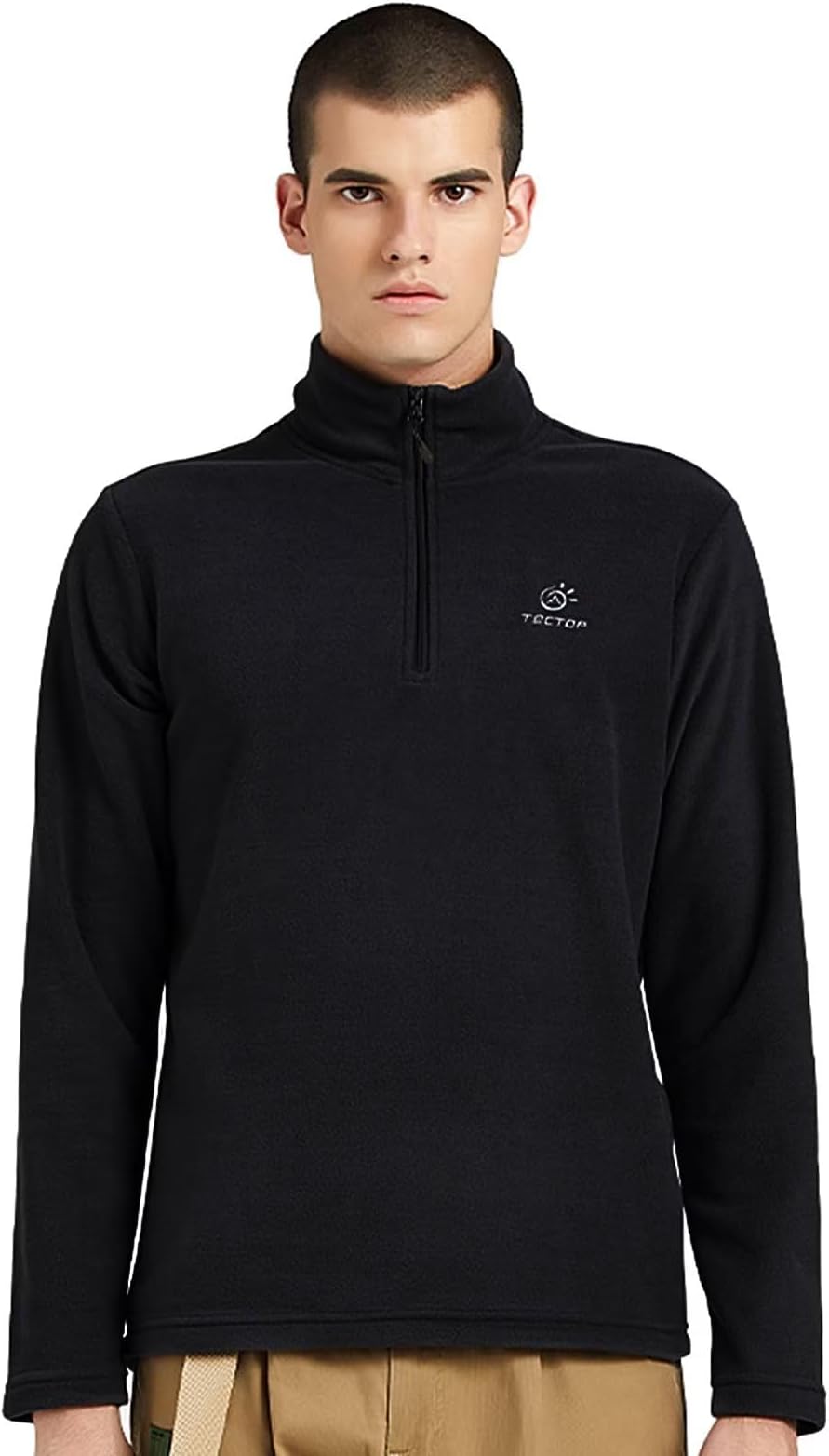 tectopMen Fleece Jackets Slim Fit Pullover Polar Long Sleeve 1/4 Quarter Zip Warm, Cozy Outerwear for Winter Outdoor