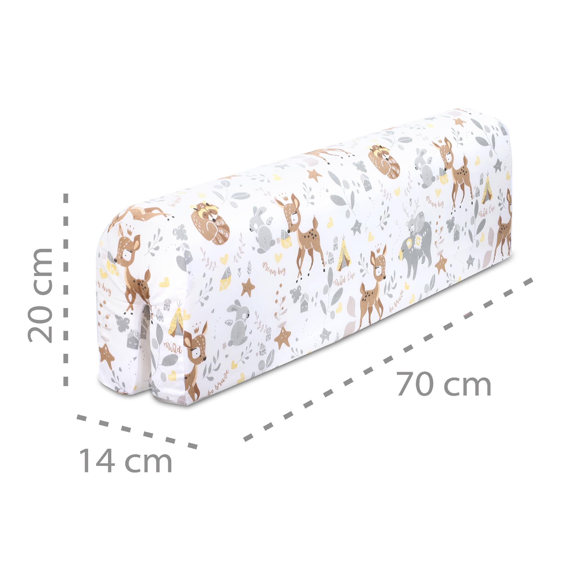 Bettkantenschutz für Kinderbetten 70 cm - Schutz für Bettrahmen Kantenschutz Kinder Babybett Baumwolle Hirsch
