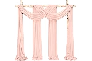 28" x 20ft Blush Pink Wedding Arch Drapes for Ceremony