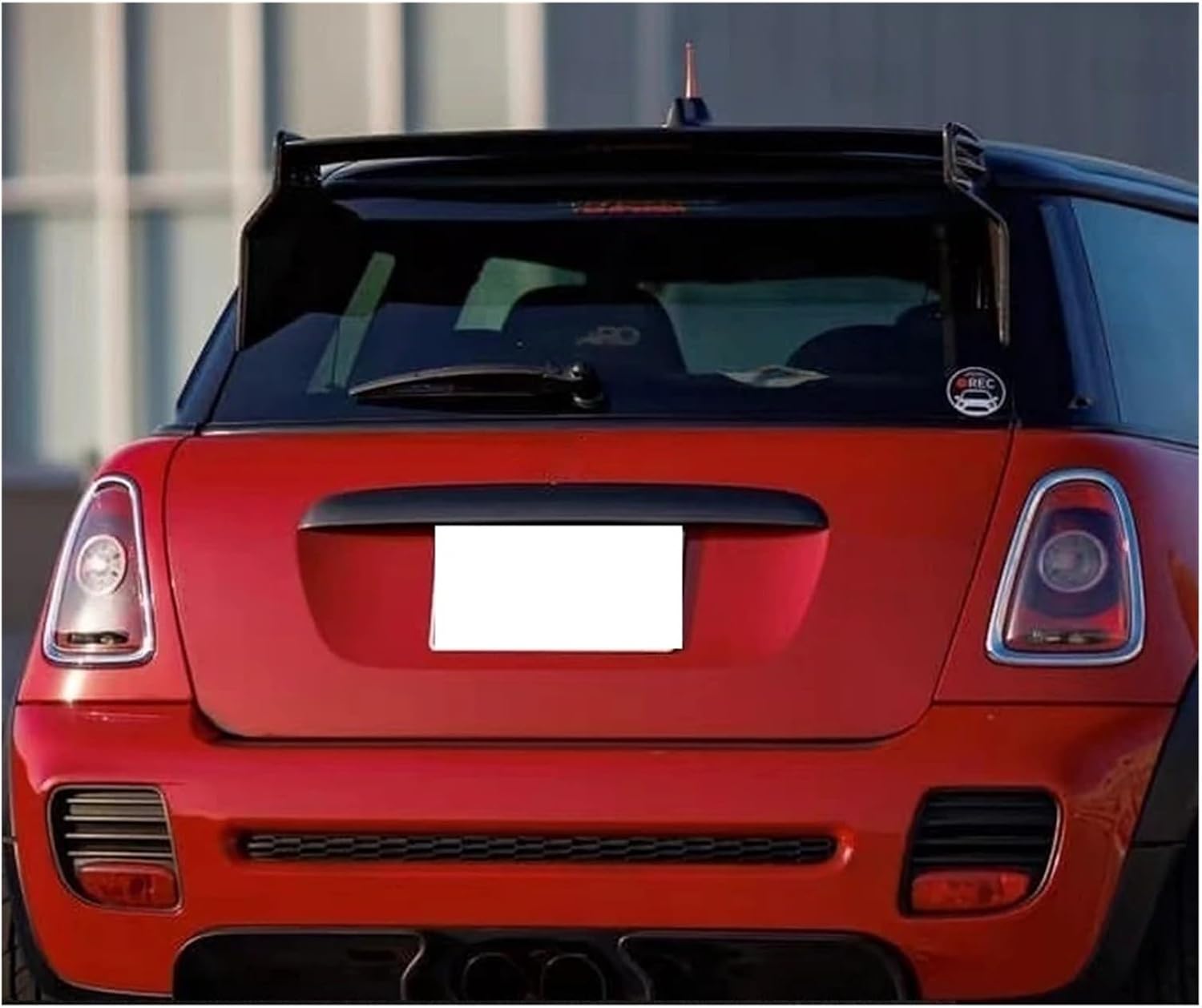 Car-Styling Carbon Fiber Roof Spoiler Glossy Finish Rear Wing Lip Fibre Splitter Drift Kit Compatible with Mini Cooper R56 Ver.2.11/2.12