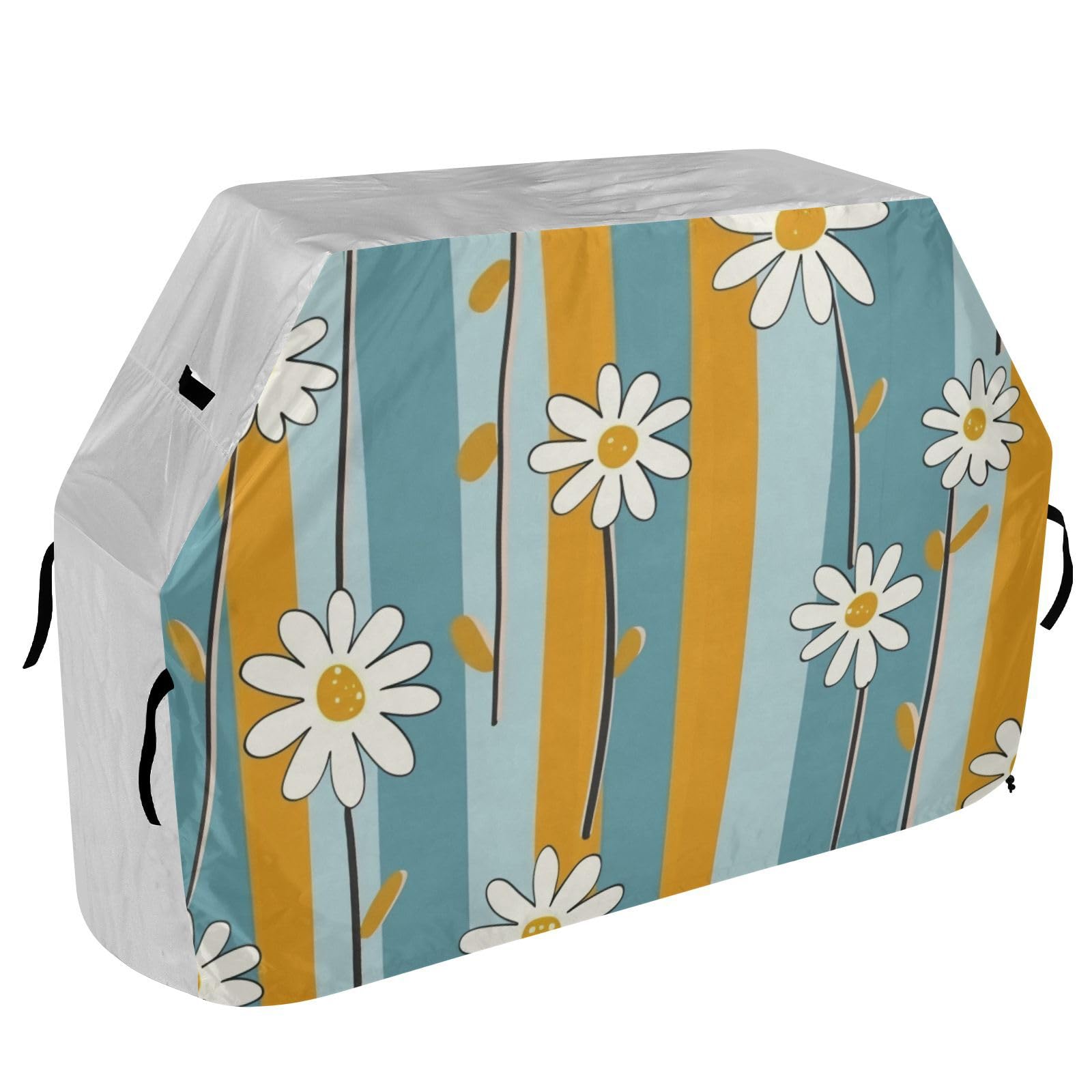 Simple Daisy Minimalistyczny pokrowiec na grill, 158 cm, wodoodporny, wytrzymały, odporny na blaknięcie i promieniowanie UV, z regulowanym sznurkiem, chroniący przed kurzem i wiatrem