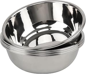 Obstnny 24 cm Stainless Steel Serving Bowls, 2 Quart Mixing Bowls, 4 Pack | Salad Bowl