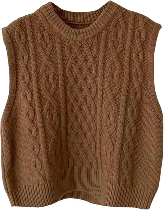 Image of Joe Wenko Womens Cable Knit Sleeveless Sweater Vests