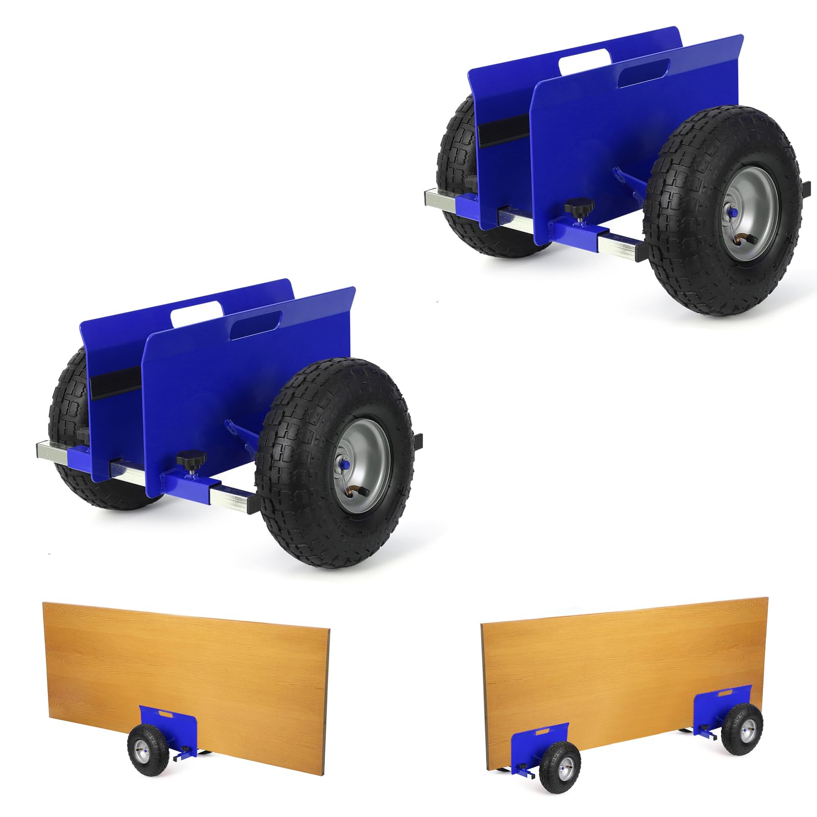 Panel Dolly, 600 LBS Slab Dolly with 10" Rubber Inflatable Tires, Adjustable Panel Mover All Terrain Moving for Drywall Sheets & Door Material