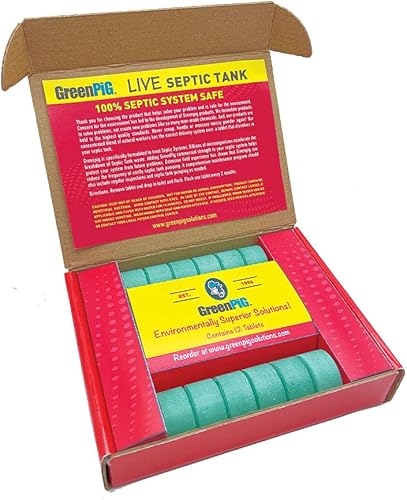 GREEN PIG El tratamiento del tanque vivo 53C ayuda en la descomposición de los desechos sépticos para prevenir copias de seguridad con un lavado