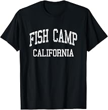 Fish Camp California CA Vintage Athletic Sports Design T-Shirt
