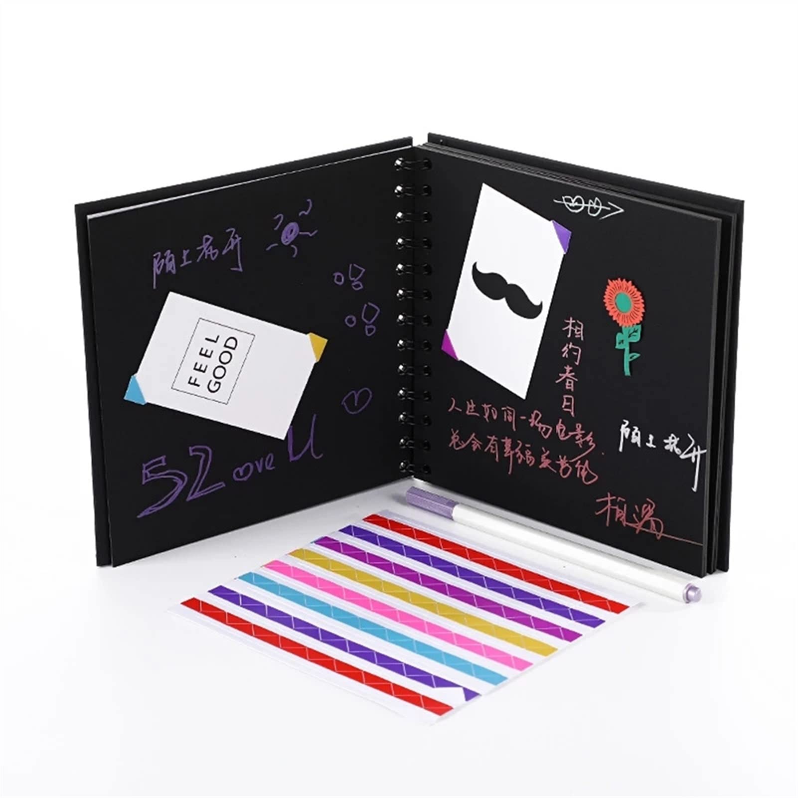 GLigeT Album fotograficzny Albumy fotograficzne Czarne strony Książki Pamięć Książki Papierowe Rzemiosło DIY Scrapbooking Idol Idol Zdjęcie Ogłoszenie Memoriał ukończenie szkoły Album Album (Kolor