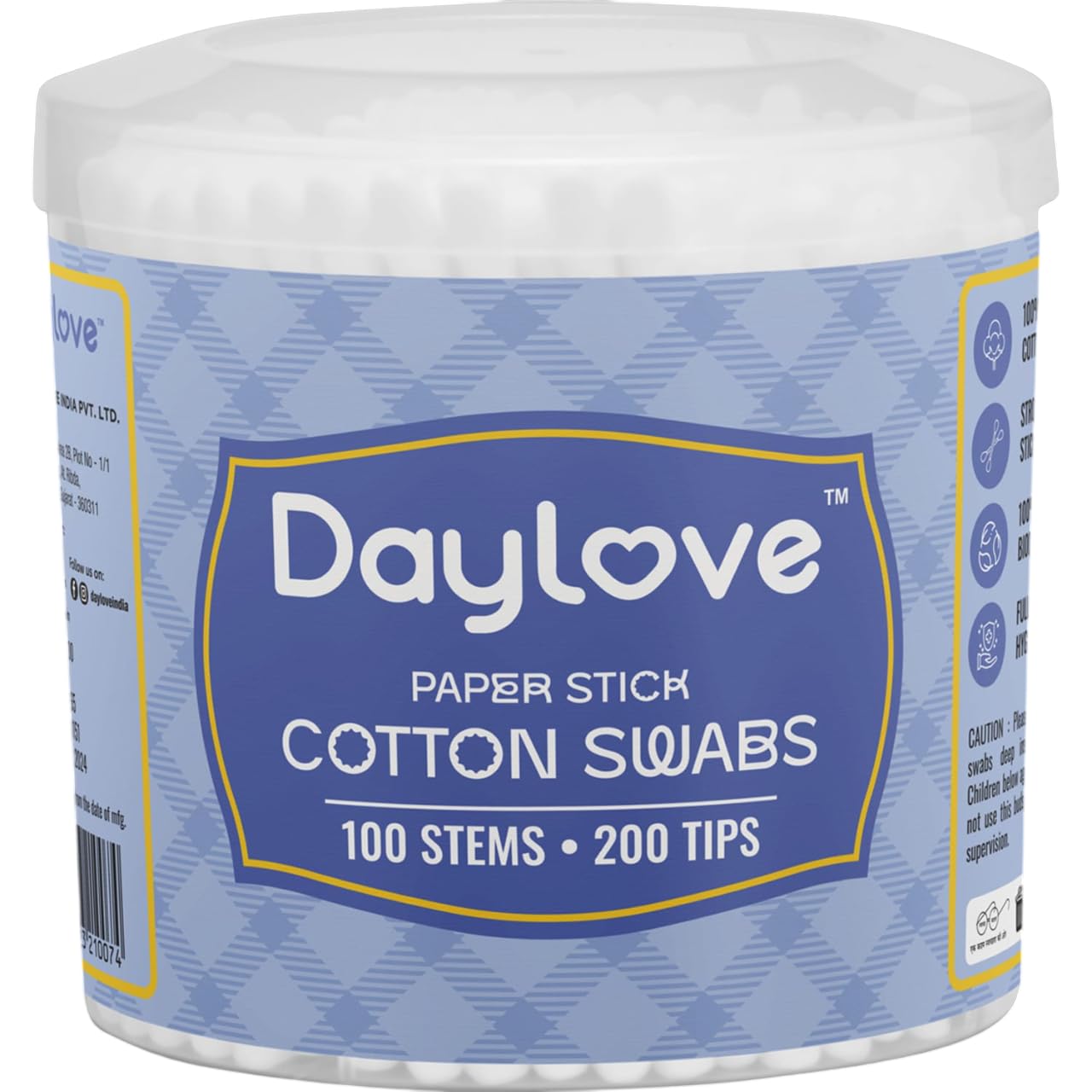 Cotton Ear Buds | Pack of 6 Jars (600 Buds) | Soft Cotton Tips with Paper Sticks | Hygienic Pouch Pack-picture-41
