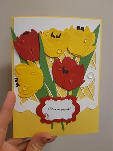 Miniatura 8 de Juego de tulipanes de flores de metal troqueles de corte de flores hojas de flores plantas plantillas de corte de boda manualidades tarjetas cortes
