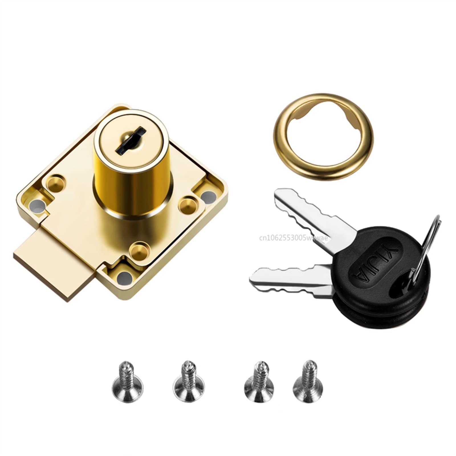 Zamek do szuflady biurka 22/32 mm srebrne złoto zamki do szafy zamki do szafek meble zamki krzywkowe wiercenie z kluczami 1 szt. (kolor: 32 mm złoty)