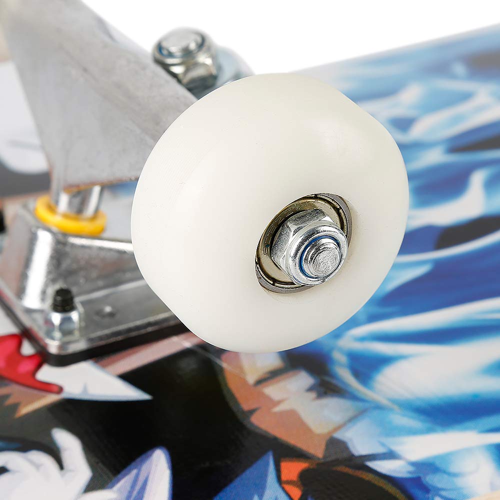 Skateboard a 7 strati, Skateboard Completo,7 Strati di Acero, Concave Skateboard,Cambini,Junior,Principianti, Adulti,Guida Flessibile,Portata 100 kg
