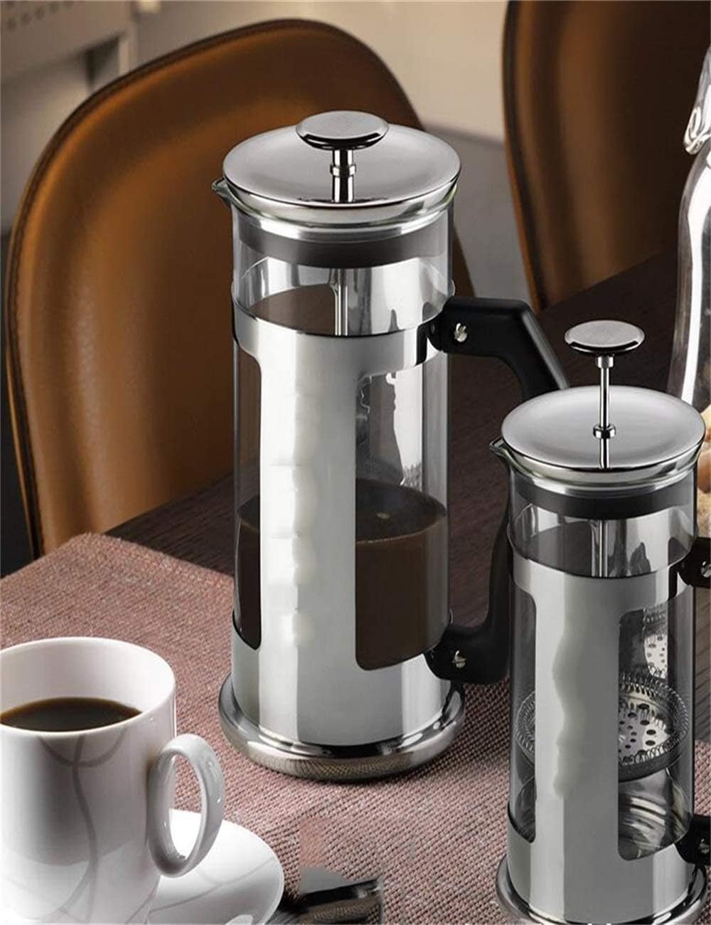 French Press Coffee Maker (34 oz) - Filtration System - Heat Resistant Borosilicate Glass, Stainless Steel