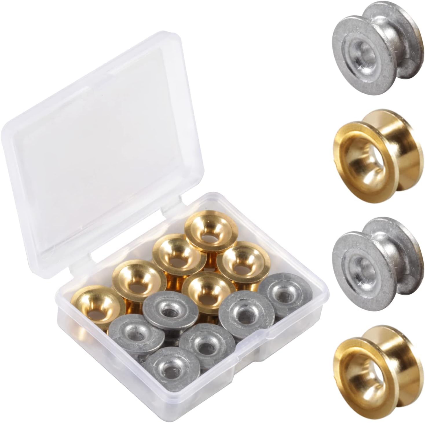 SPEEDWOX 12 Pcs Grass Trimmer Head Eyelets Sleeve String Trimmer Garden Brush Cutter Parts Accessories Replacement Parts for Engine String Trimmers with Plastic Storage Box
