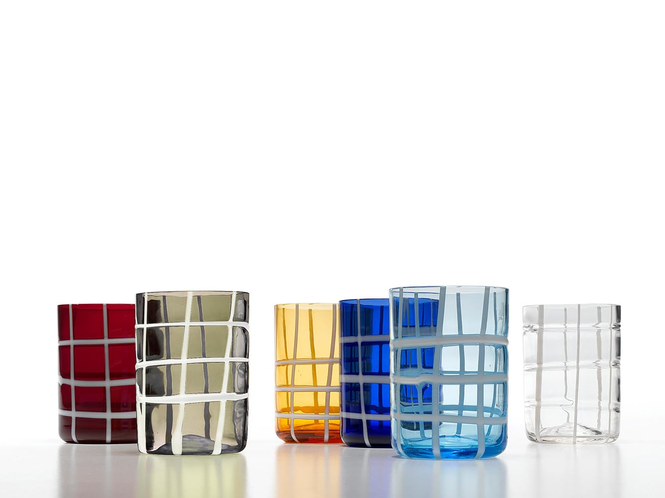 Zafferano - Set di 6 bicchieri Twiddle color acquamarina
