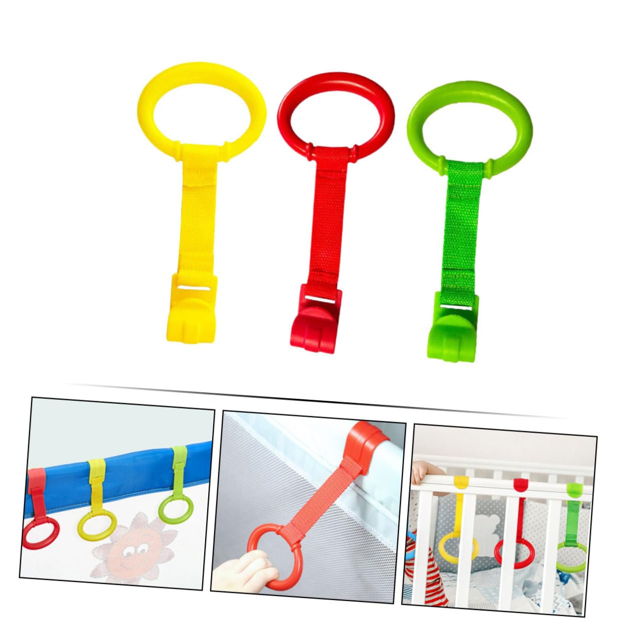 MERRYHAPY Stand up Assist Rings 6pcs Crib Rings for Infants Easy to Handle Design
