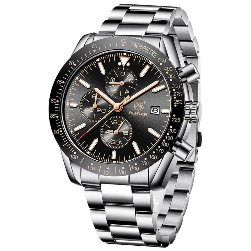 Sapphero Mens Watches Quartz Movement Chronograph Leather Strap Fashion Business Sport Design 30M Waterproof Scratch Resistant Elegant Gifts for Men (B0D1QQNDJN) Amazon Price History, Amazon Price Tracker