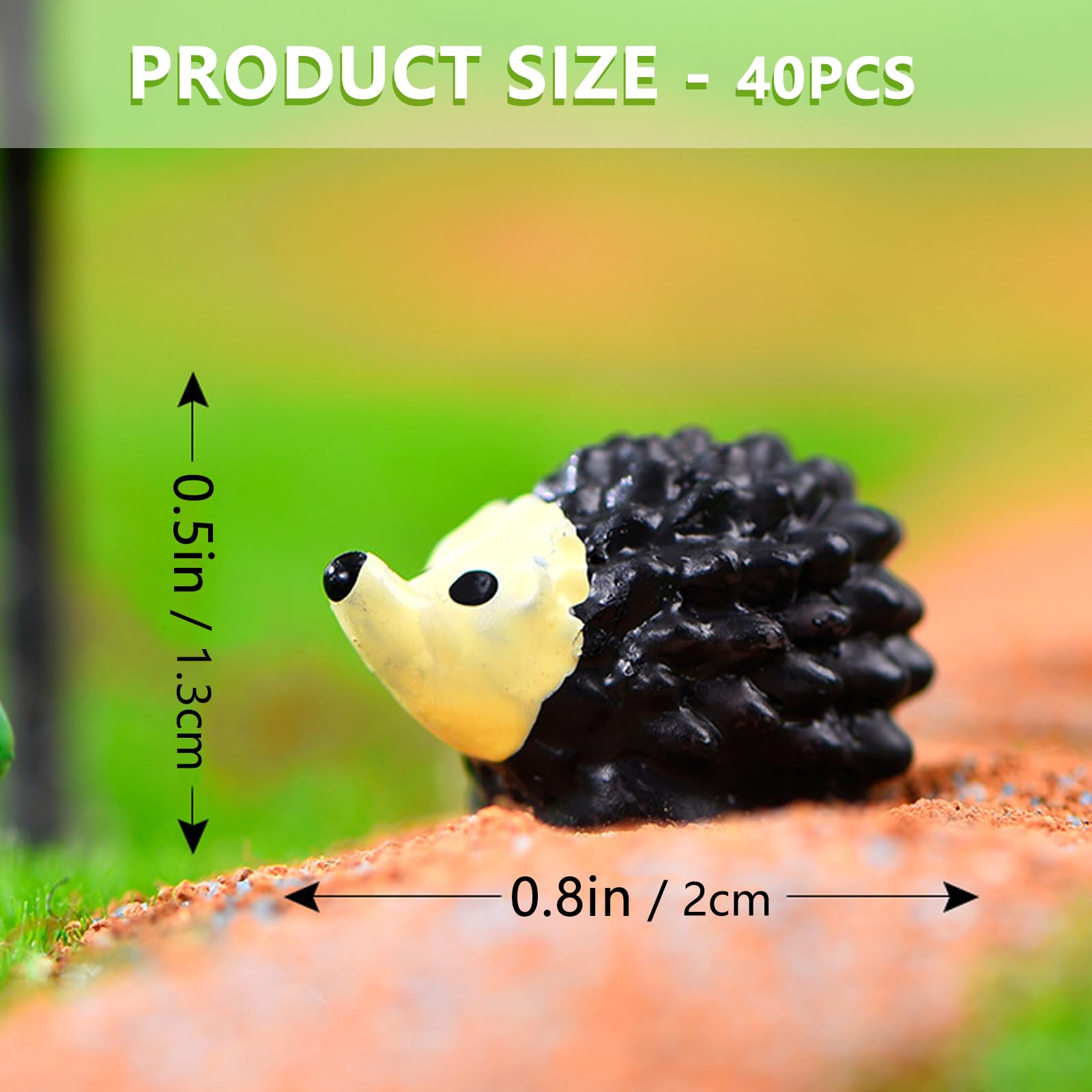 JinliangGuo 40Pcs Cute Miniature Hedgehog Vivid Mini Hedgehog Figurines Lightweight Hedgehog Gifts Landscape Decor - Image 3