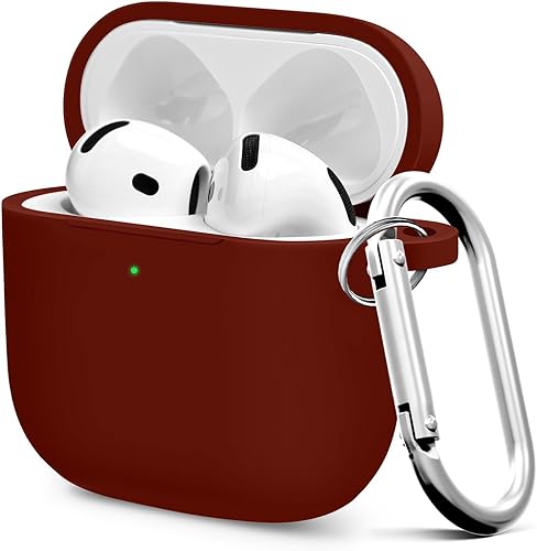 Vista 263 de Funda compatible con AirPods de tercera generación, accesorios de protección de silicona con llavero y kit de limpiador para mujeres y hombres, LED
