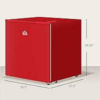 Vista 7 de HOMCOM Mini congelador, congelador vertical compacto de 1.1 pies cúbicos con estantes extraíbles, puerta reversible para el hogar, dormitorio