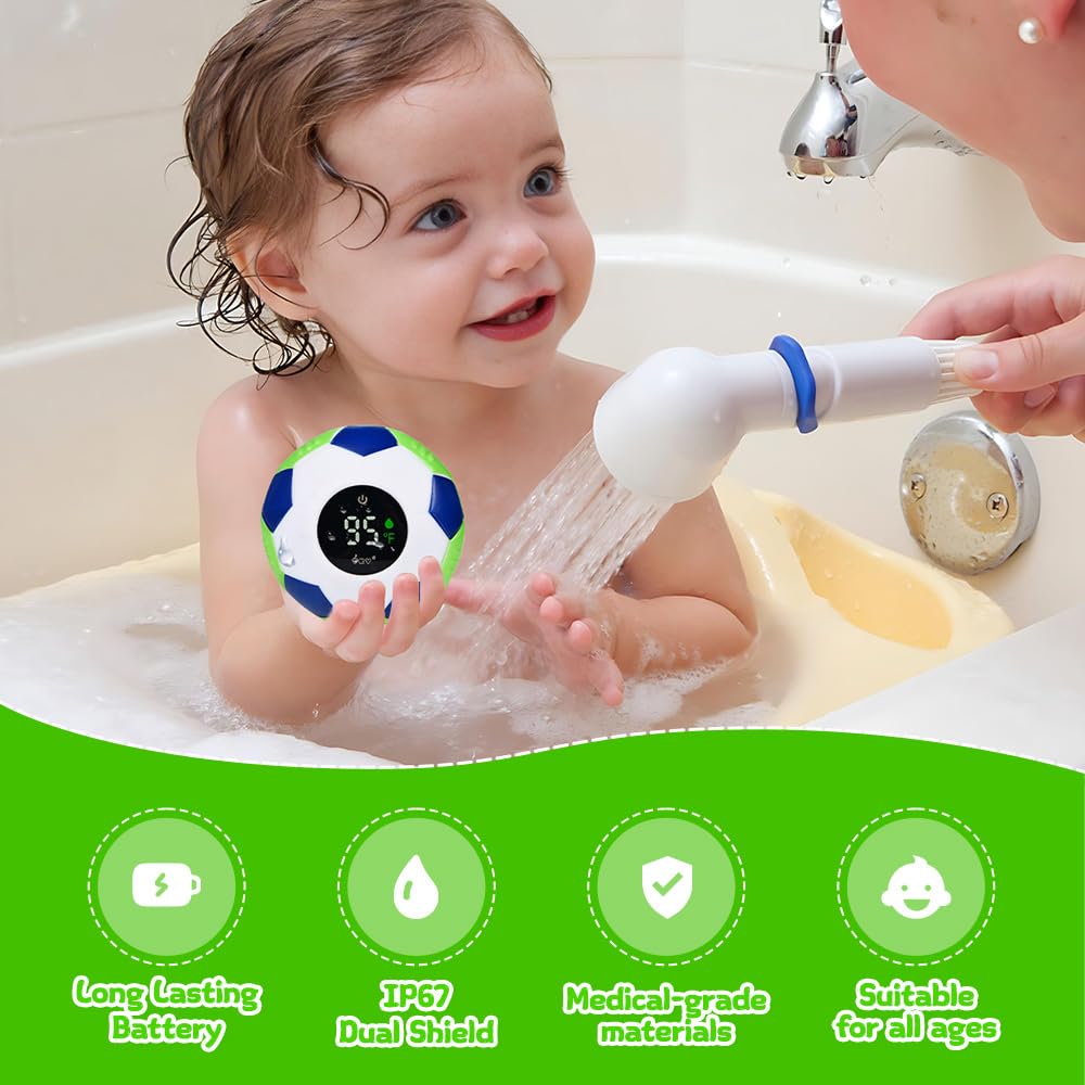 TKY Termometro da bagno per bambini con giocattoli galleggianti, monitor digitale della temperatura dell'acqua e della temperatura ambiente, termometro ricaricabile con avvisi per gli elementi