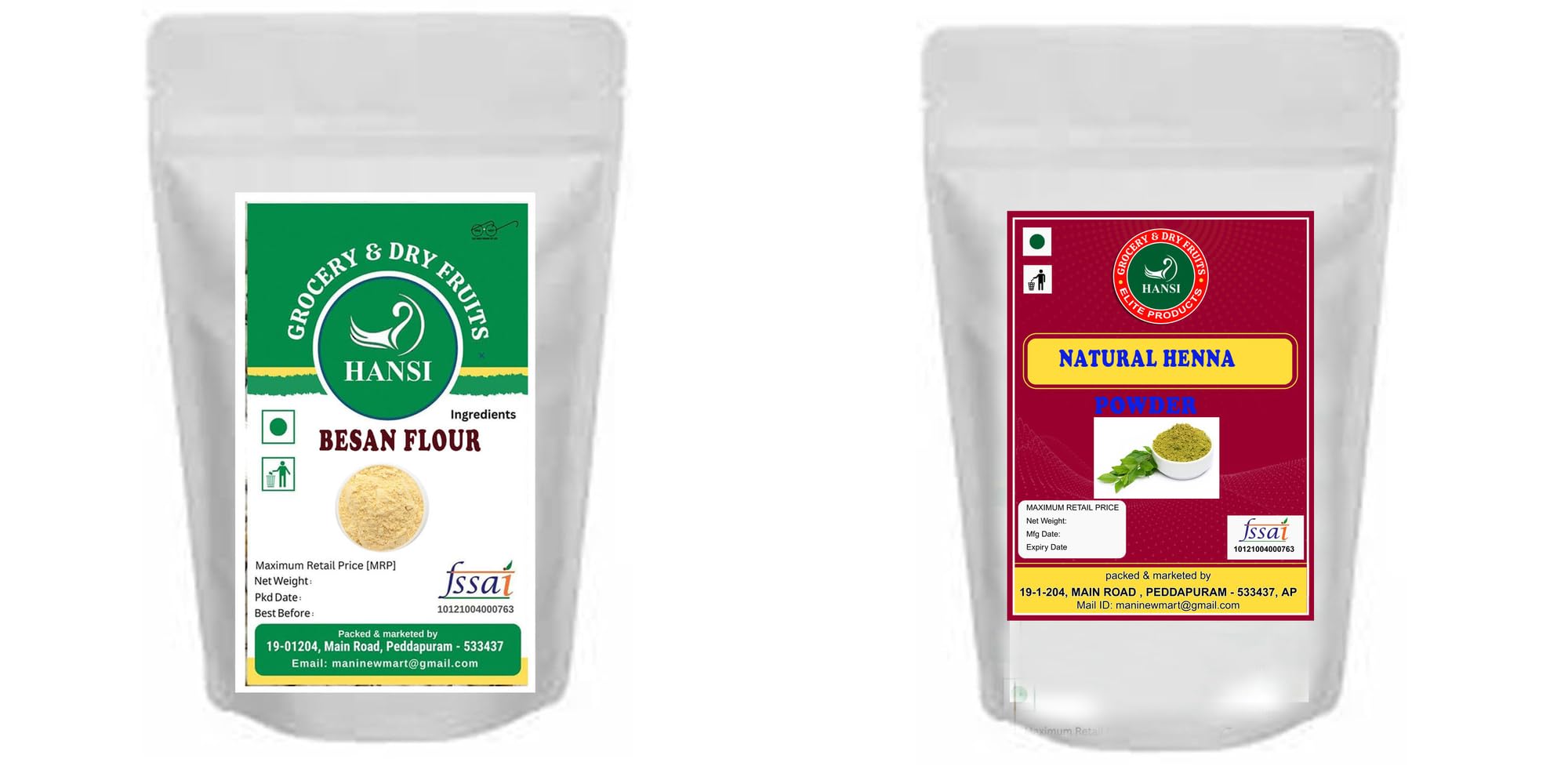 Hansi Besan Flour and Hansi Natural Henna Powder for Hair & Body 500g each-image-40
