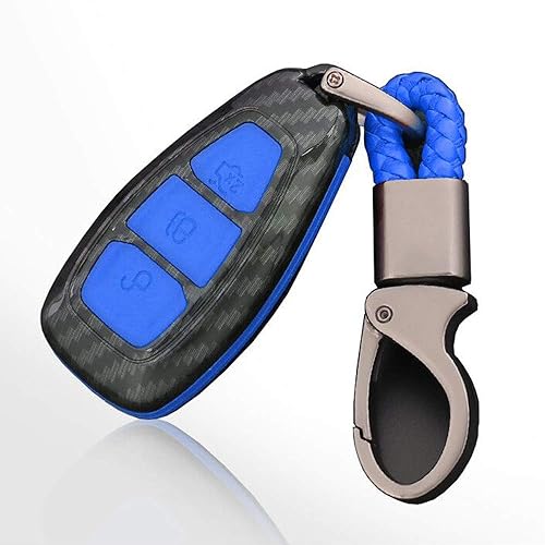 ontto Funda para llave inteligente de fibra de carbono para Ford, caja de llaves remota, llavero para evitar arañazos y caídas, compatible con Ford