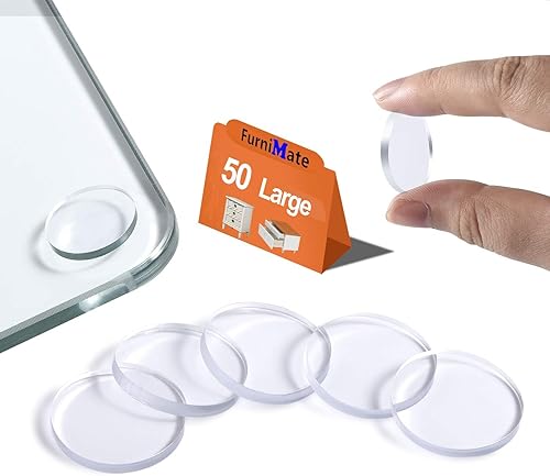 Vista 10 de Almohadillas antideslizantes para mesa de vidrio, 20 unidades, 3/4 pulgadas, no adhesivas, medianas