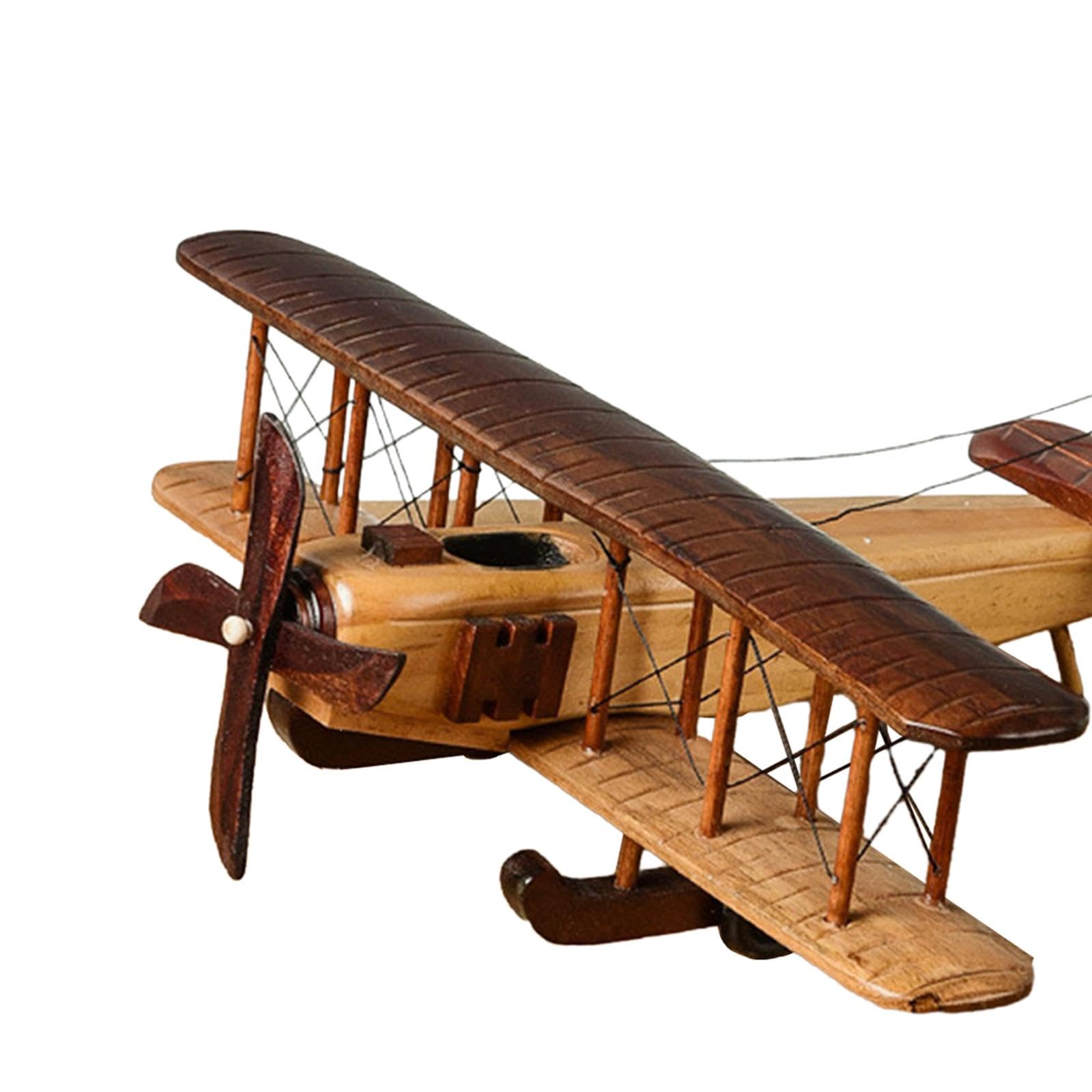 Flugzeug Dekoration Vintage Holz Flugzeugmodell Sammlerstück Geschenkidee Kinder Handarbeit Reiseerinnerung für Schreibtisch Regale Wohnu, Stil c