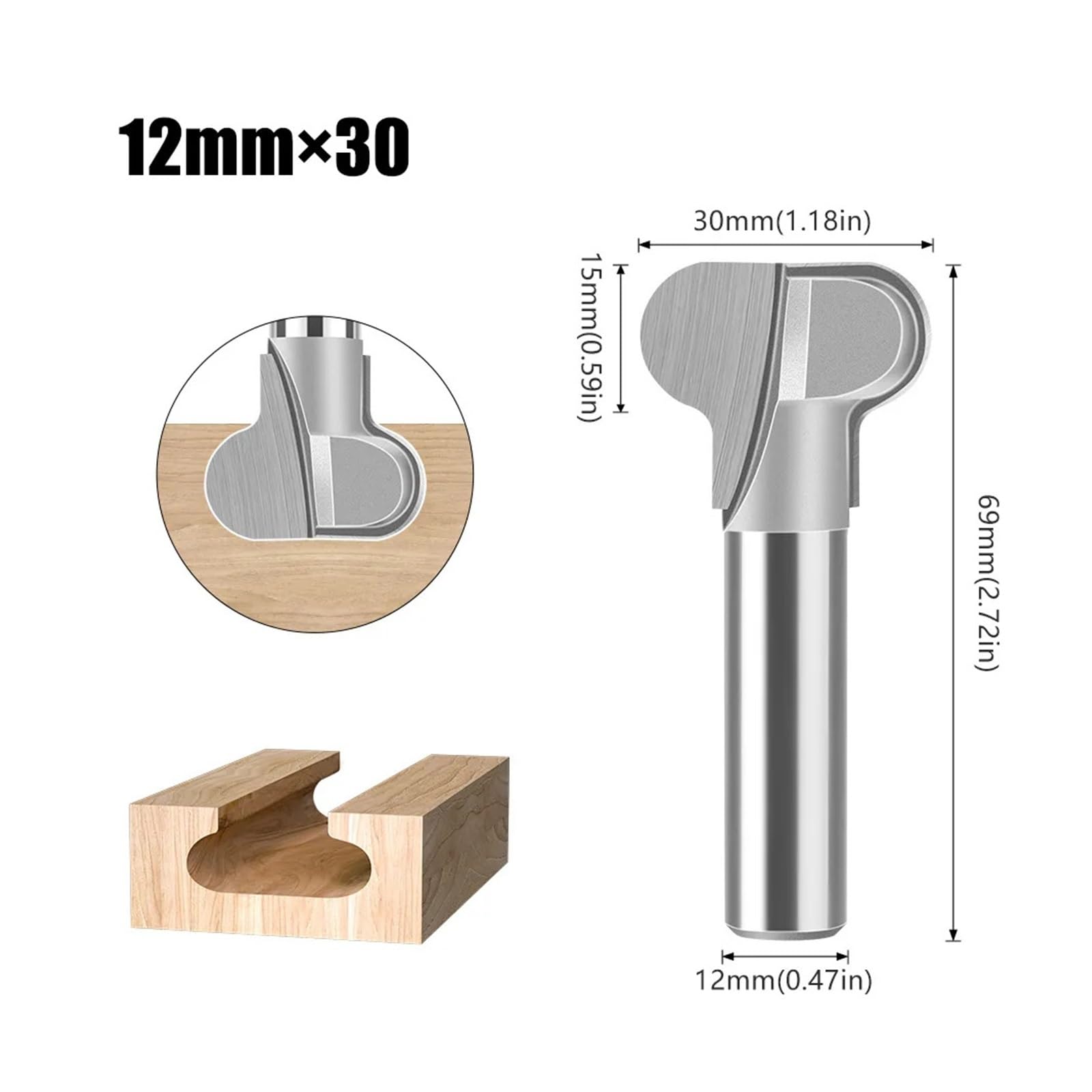 1 pieza de brocas fresado for enrutador madera, broca extracción oculta con mango 1/2'' y 12mm, carpintería(07)