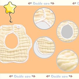 DOSMINE Muslin Baby Bibs for Drooling and Teething Newborn Drool Bibs for Baby Girl Boy (Light Pink)