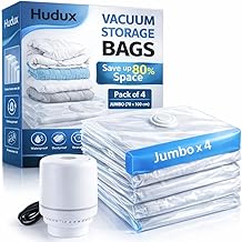 Pack Of 4 Jumbo 70 x 100 CM Vacuum Storage Compression Ziplock Bags With Electric Pump for Clothes, Blankets, Pillows, Bedding, Comforters - Airtight Reusable Packing Bags,Vacuum Bags