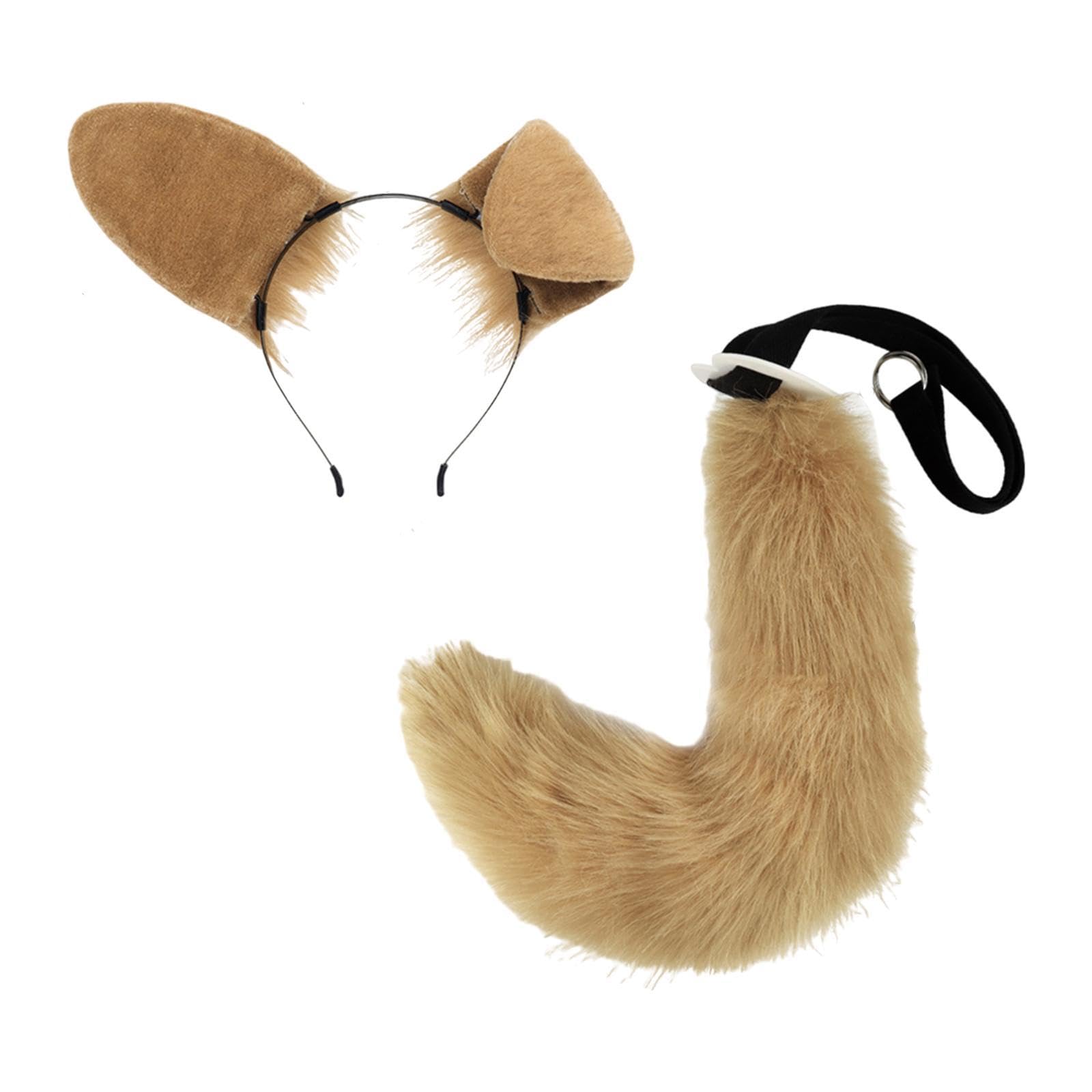 Ensemble Oreilles et Queue d'animal, Cadeau Cosplay, Longue Queue pour Jeu de Rôle, Bal de, Anniversaire