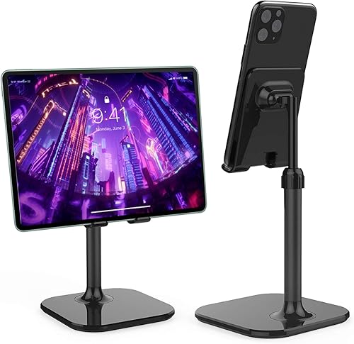 Doboli Soporte para teléfono celular, soporte para teléfono para escritorio, soporte para teléfono compatible con iPhone y todos los teléfonos Negro